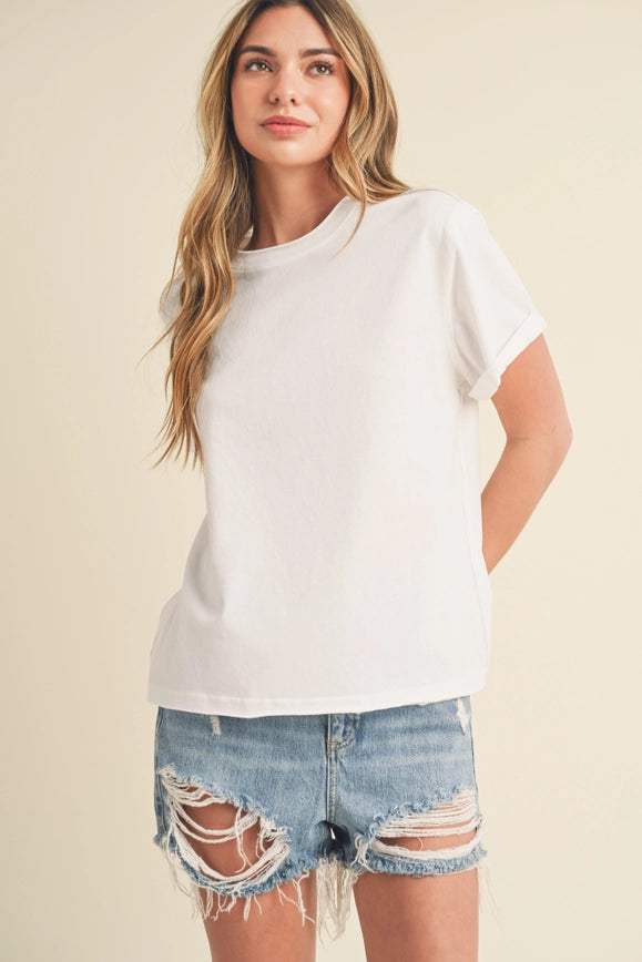 Mali Baby Tee Short Sleeve Top White-TOP-AEMI + CO-S-Urbanheer