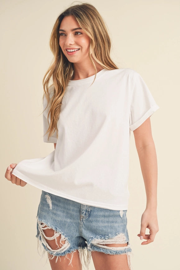 Mali Baby Tee Short Sleeve Top White-TOP-AEMI + CO-S-Urbanheer