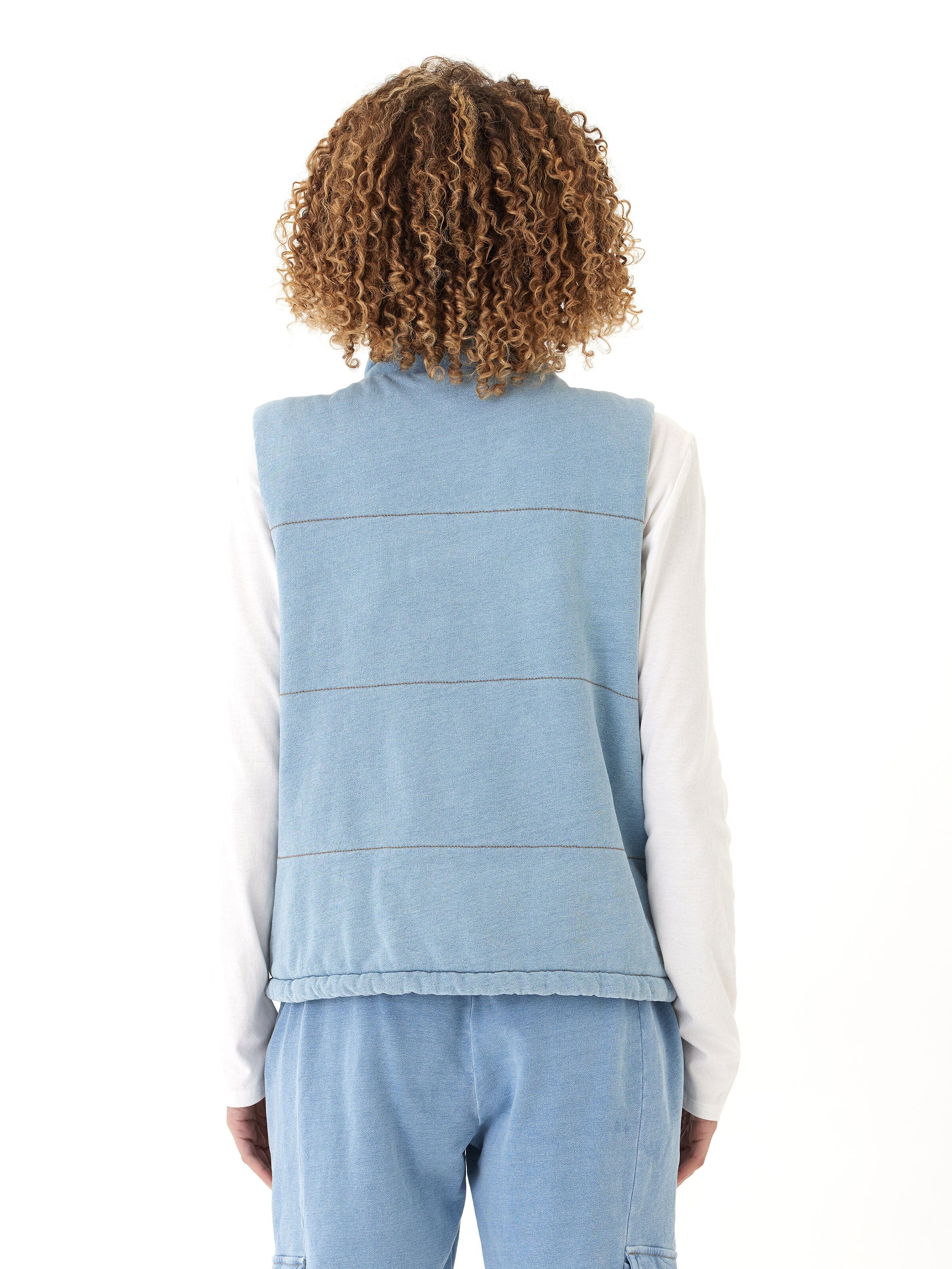 Malia Denim Terry Puffer Vest