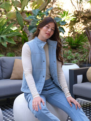Malia Denim Terry Puffer Vest