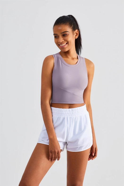 Malibu Ribbed Molded Cup Tank Top Baby Lavender-Tank Tops-91thelabel-S-Urbanheer
