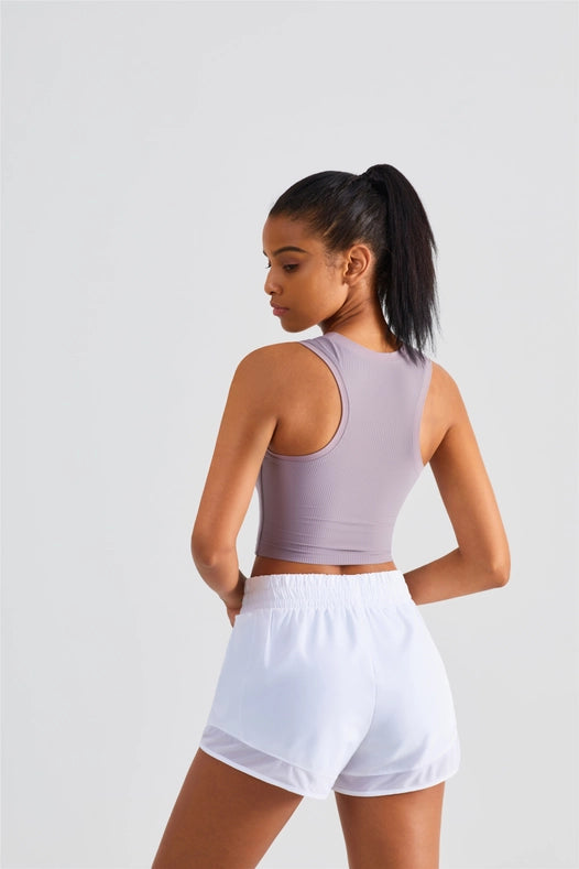 Malibu Ribbed Molded Cup Tank Top Baby Lavender-Tank Tops-91thelabel-S-Urbanheer