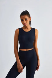 Malibu Ribbed Molded Cup Tank Top Black-Tank Tops-91thelabel-S-Urbanheer