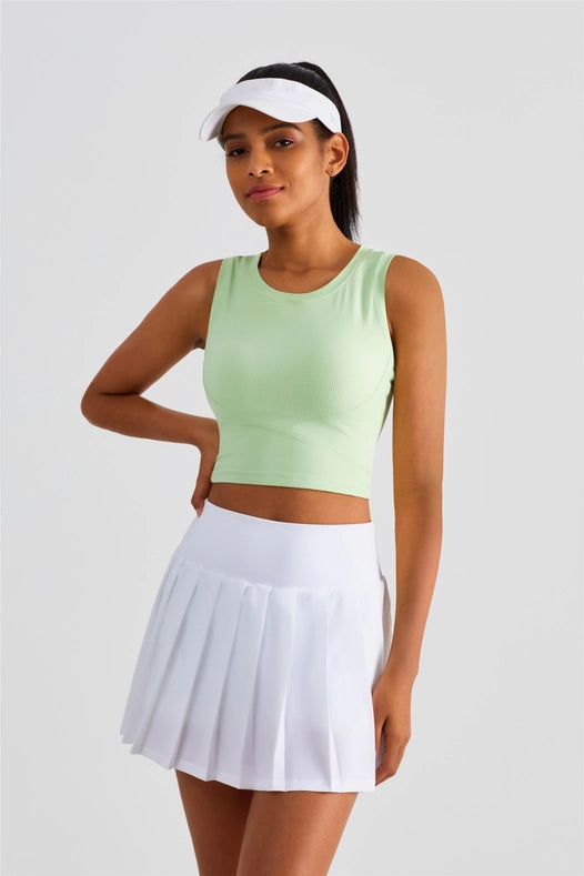 Malibu Ribbed Molded Cup Tank Top Pistachio-Tank Tops-91thelabel-S-Urbanheer