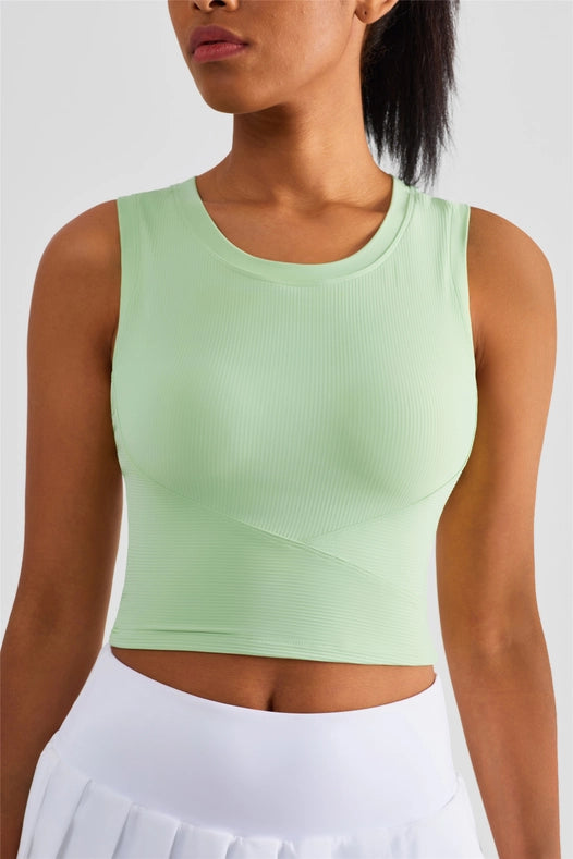 Malibu Ribbed Molded Cup Tank Top Pistachio-Tank Tops-91thelabel-S-Urbanheer