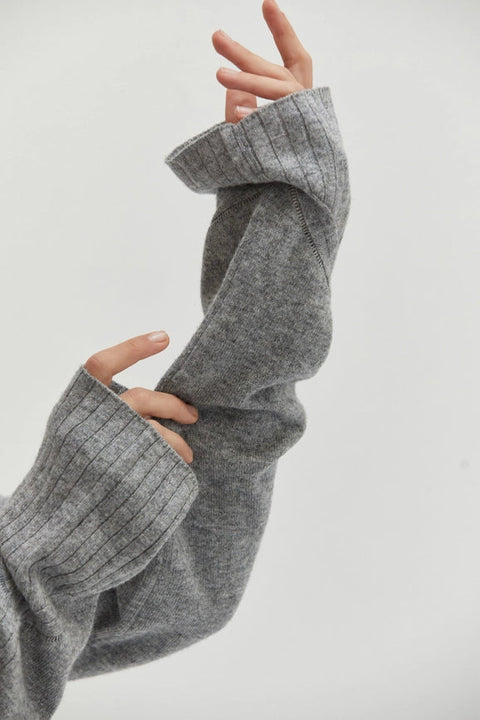 Maline Cashmere Softened Collared Sweater Top H.GREY-Top-Crescent-XS-H.GREY-Urbanheer
