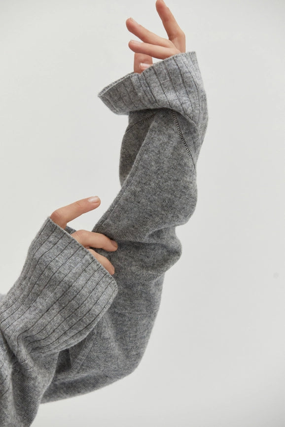 Maline Cashmere Softened Collared Sweater Top H.GREY-Top-Crescent-XS-H.GREY-Urbanheer