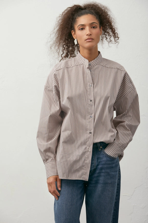 Mandarim-Collar Shirt-Shirt-A LINE-XXS/XS-White-Urbanheer