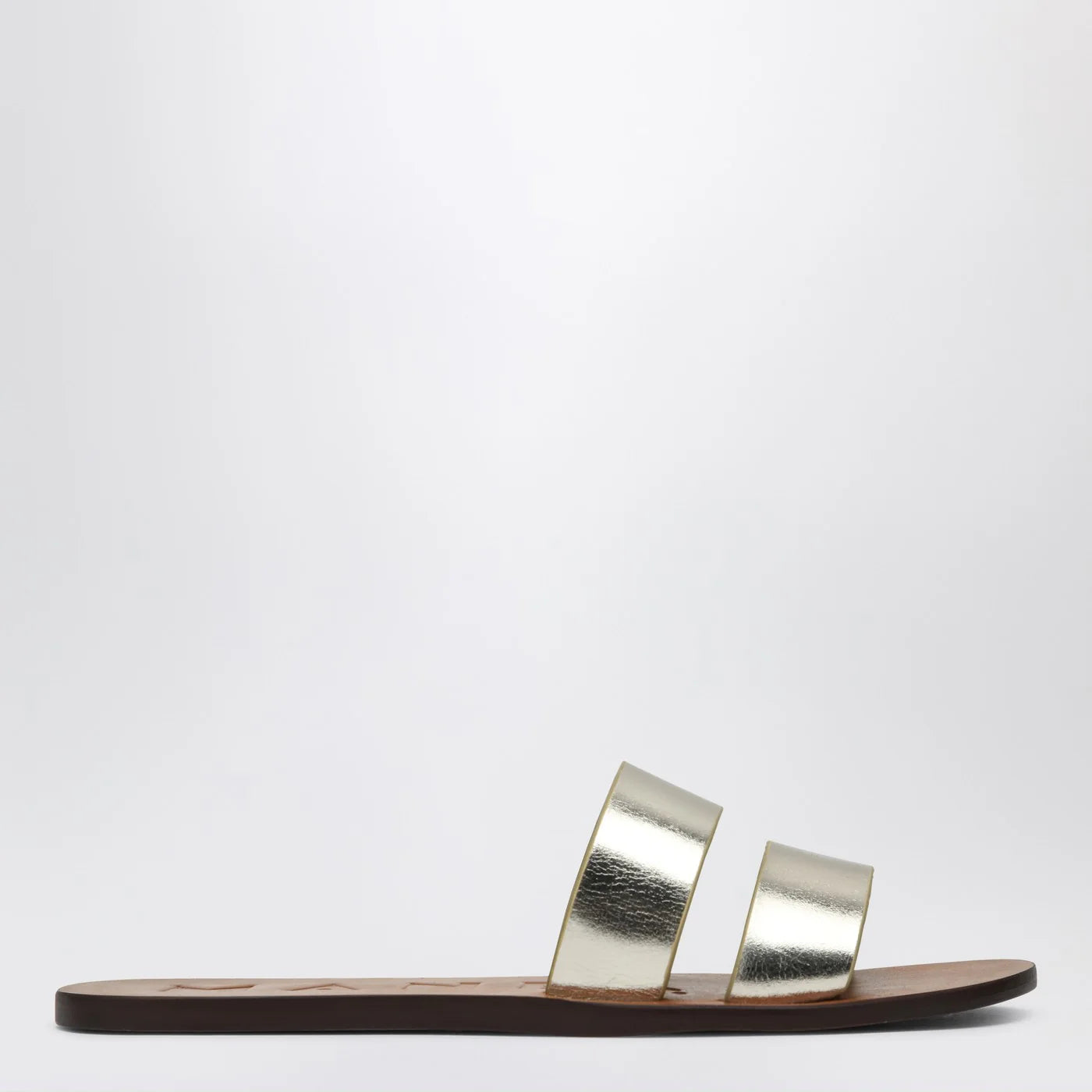 Manebí Platinum colored strap sandals in leather