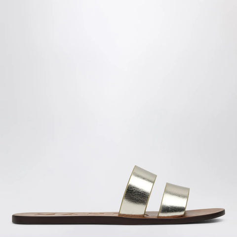 Manebí Platinum colored strap sandals in leather