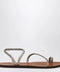 Manebí Platinum leather thong sandals with ring