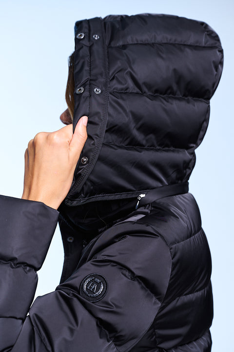 Manhattan-I Slim Fit Long Down Jacket With Detachable Hood