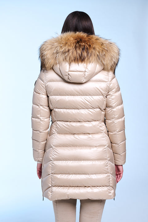 Manhattan-I Slim Fit Long Down Jacket With Detachable Hood