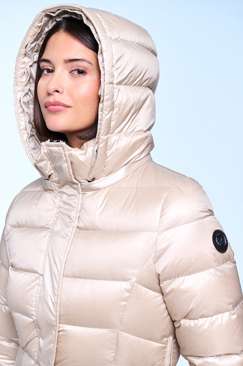 Manhattan-I Slim Fit Long Down Jacket With Detachable Hood