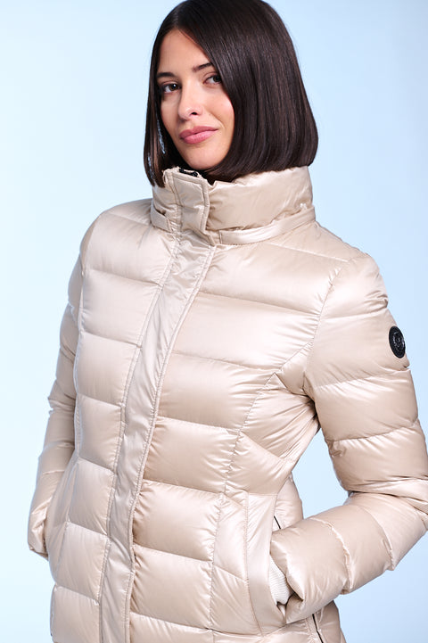 Manhattan-I Slim Fit Long Down Jacket With Detachable Hood