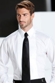 "Marco" White Pleated Laydown Tuxedo Shirt-Mens Shirts-Tux-USA-XS-30-31-White-Urbanheer