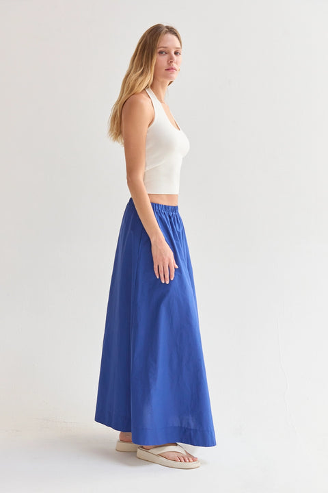 Margo Gathered Poplin Maxi Skirt