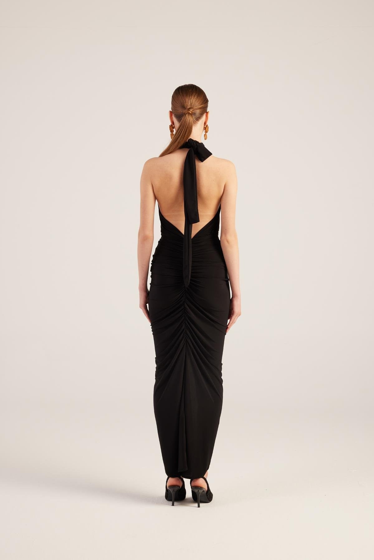 Marie Black Backless Slit Maxi Dress-Sheath Dresses-Buy Me Fur Ltd-Black-XS-Polyester - Elastane Blend-Urbanheer