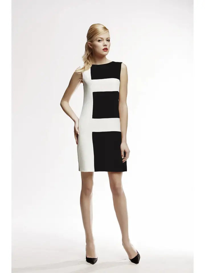 Marie Striped Silk Sleeveless Dress-Dress-RUMOUR LONDON-XS-Urbanheer