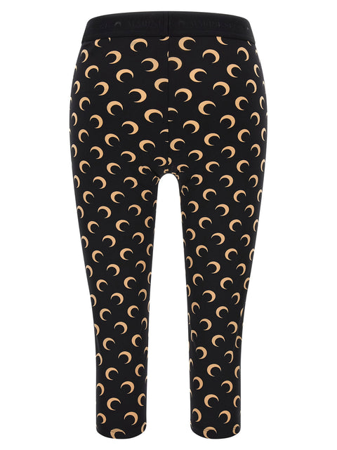 Marine Serre Beige All Over Moon Capri Leggings