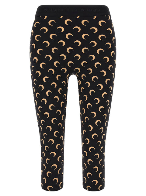 Marine Serre Beige All Over Moon Capri Leggings