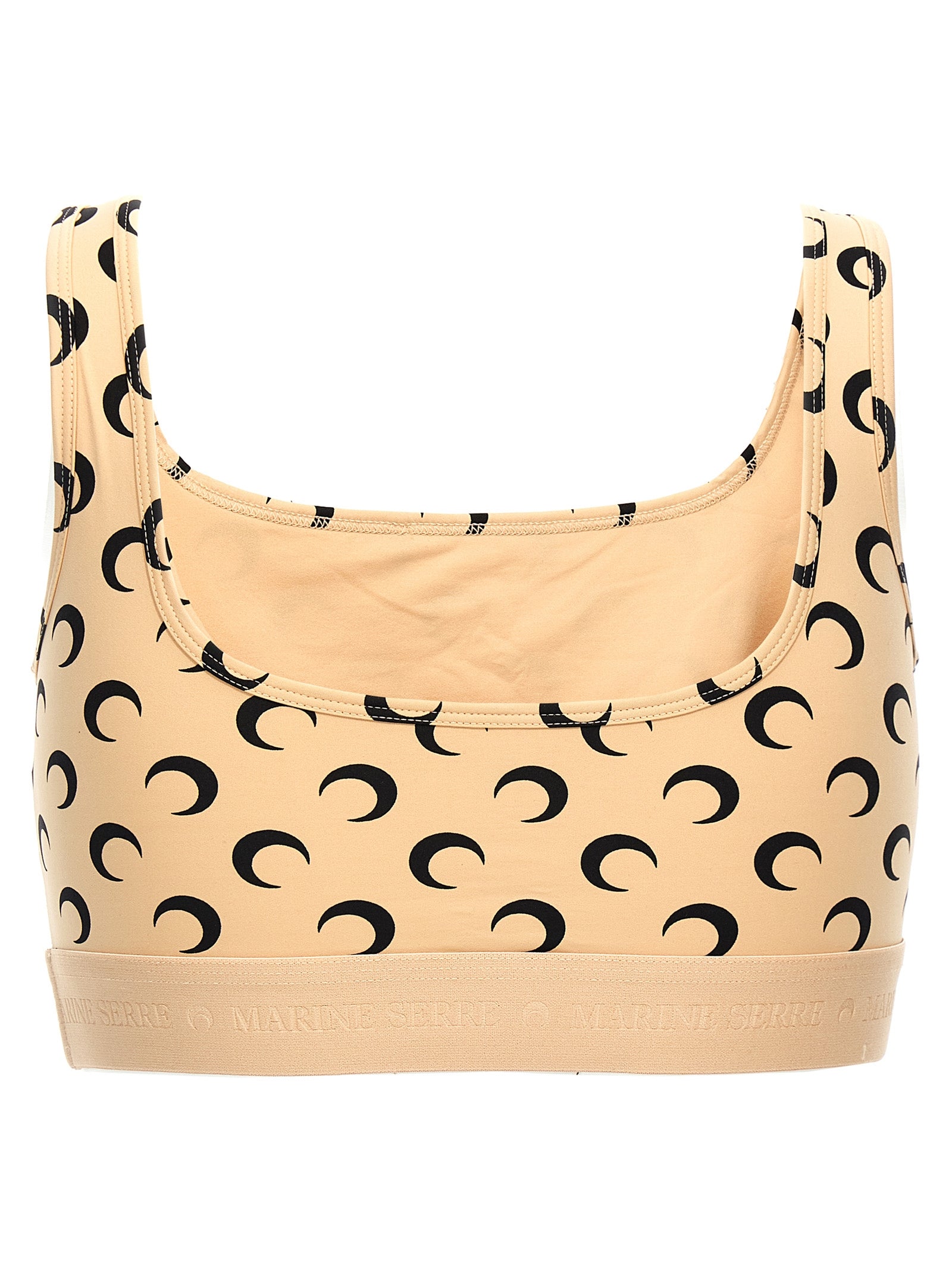 Marine Serre Moon Printed Jersey Cropped Top