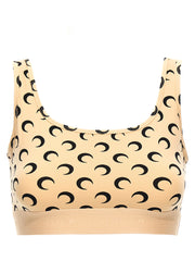 Marine Serre Moon Printed Jersey Cropped Top