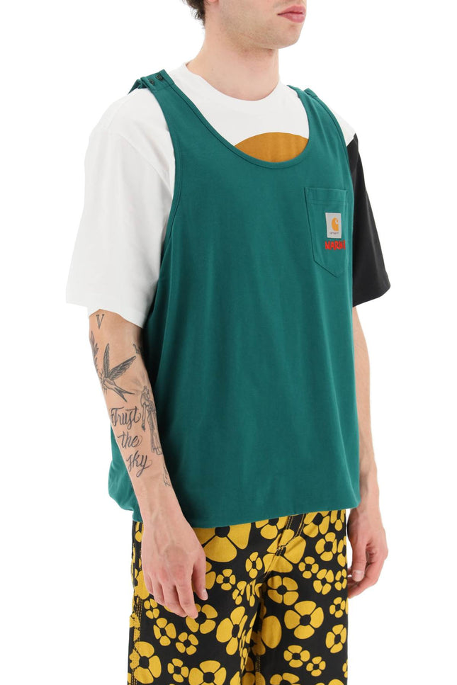 Marni x carhartt t-shirt with sewn-in tank top-men > clothing > t-shirts and sweatshirts > t-shirts-Marni X CARHARTT-m-Mixed colours-Urbanheer