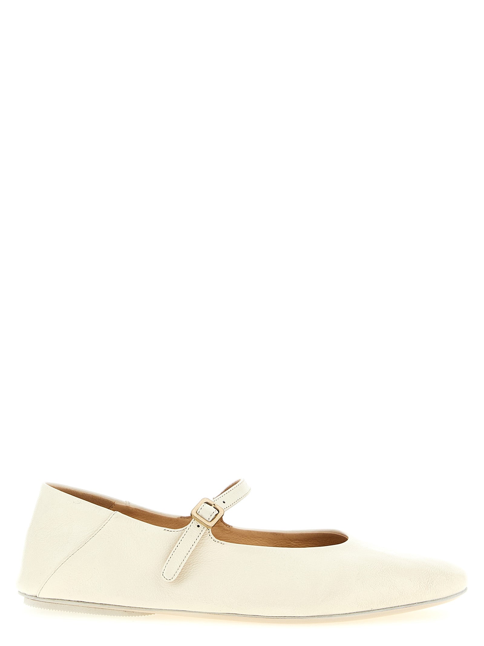 Strascico Leather Ballet Flats with Adjustable Strap
