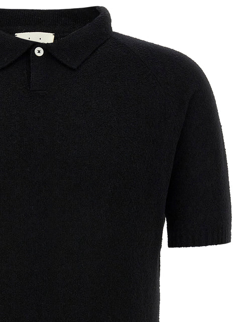 Ma'ry'ya Bouclé Cotton Polo Shirt