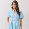 Matching Belted Puff Sleeve Mini Dress