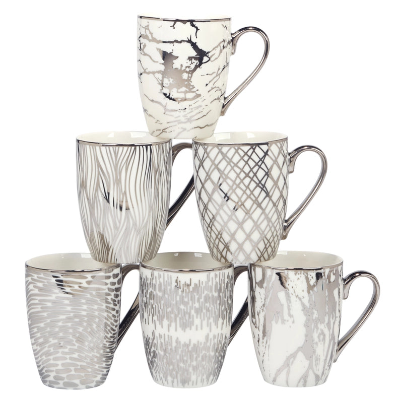 Matrix Silver Plated Tapered Mug 16 Oz.-Mug-Certified International-5 x 3.5 x 4.5 in (12.7 x 8.9 x 11.4 cm)-2-Urbanheer