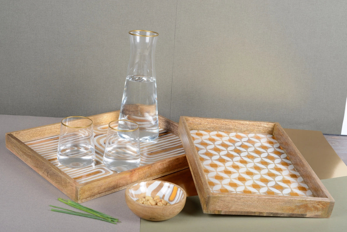 Matt Gold Edge Water Glasses - Set of 6-Water Glasses-AULICA-9x9x10-Urbanheer