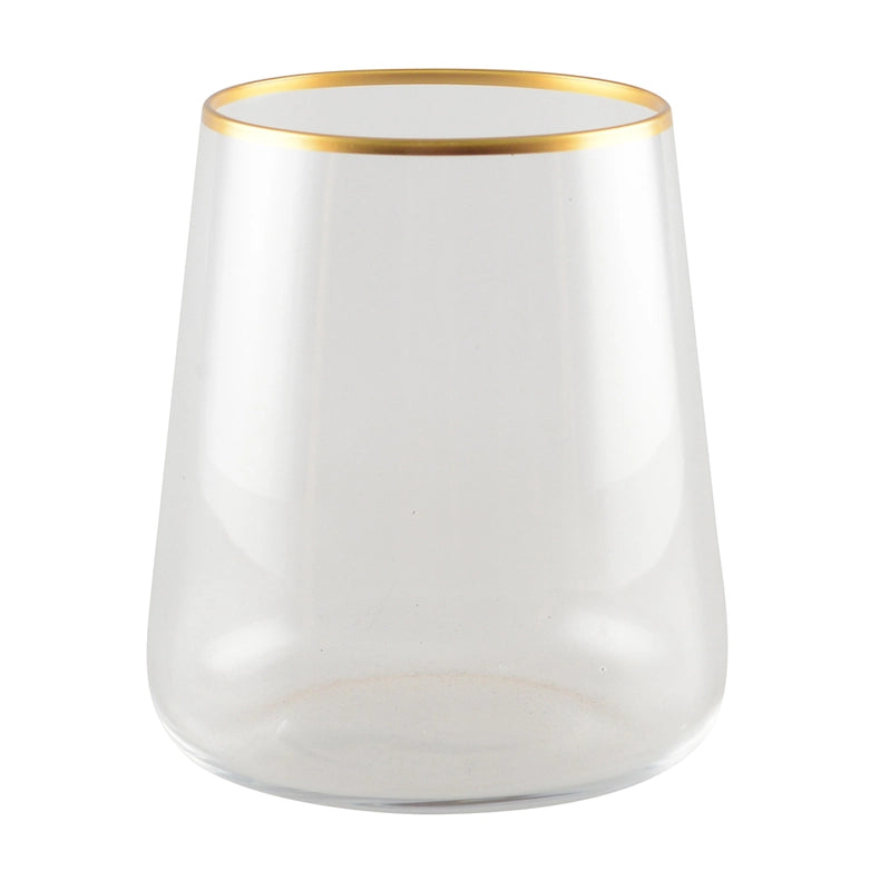 Matt Gold Edge Water Glasses - Set of 6-Water Glasses-AULICA-9x9x10-Urbanheer