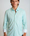 Mauro Long Sleeve Check Tech Shirt - Emerald
