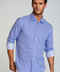Mauro Long Sleeve Check Tech Shirt - Royal Blue