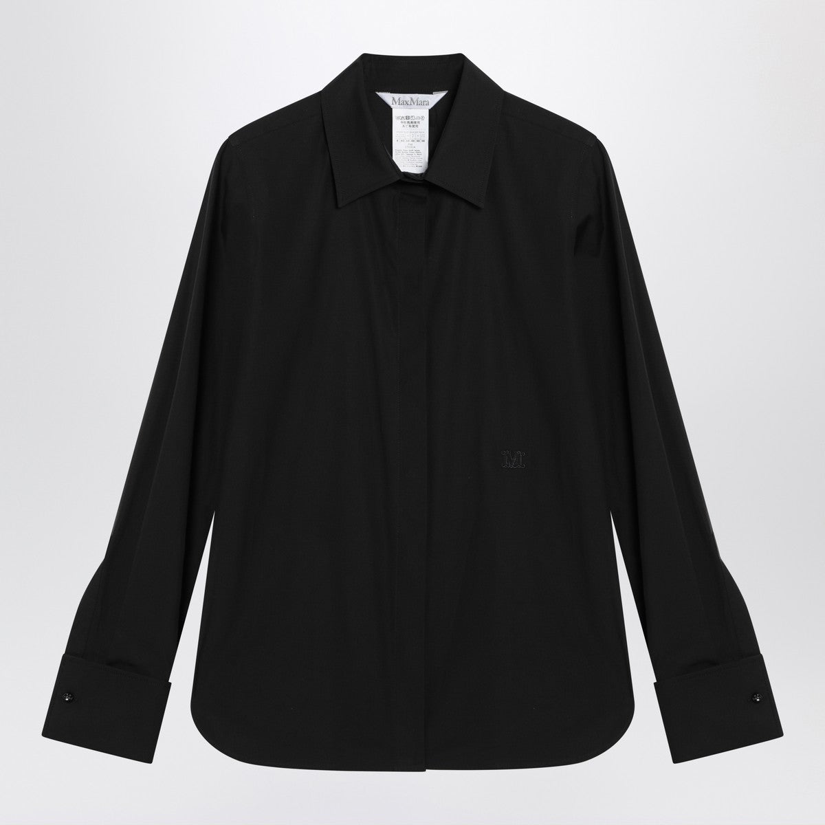 Max Mara Black cotton shirt with logo