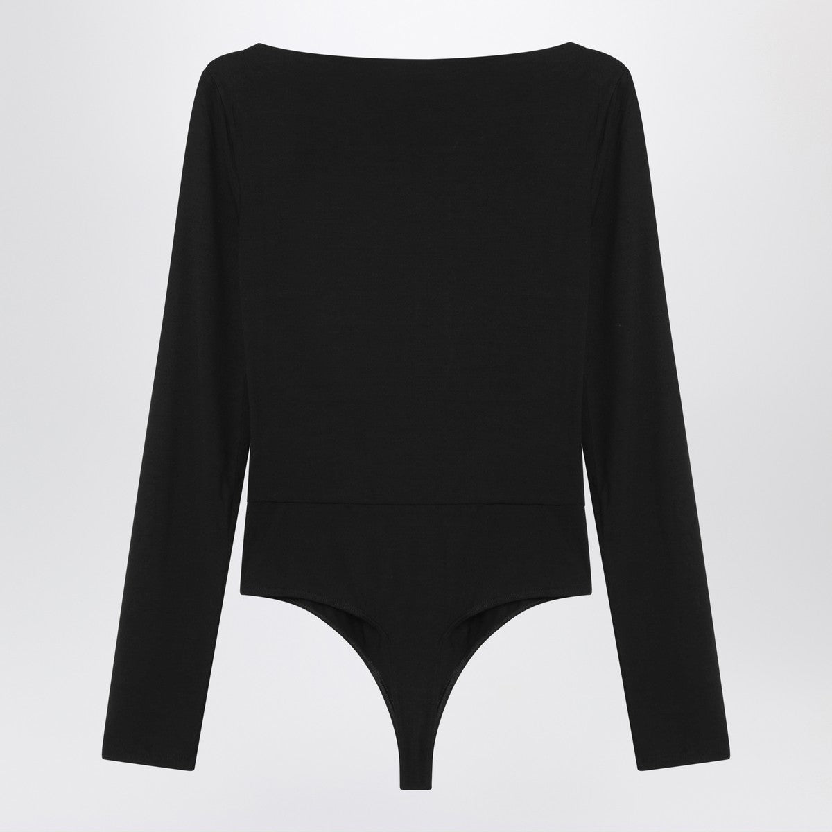 Max Mara Black crossover bodysuit in stretch jersey