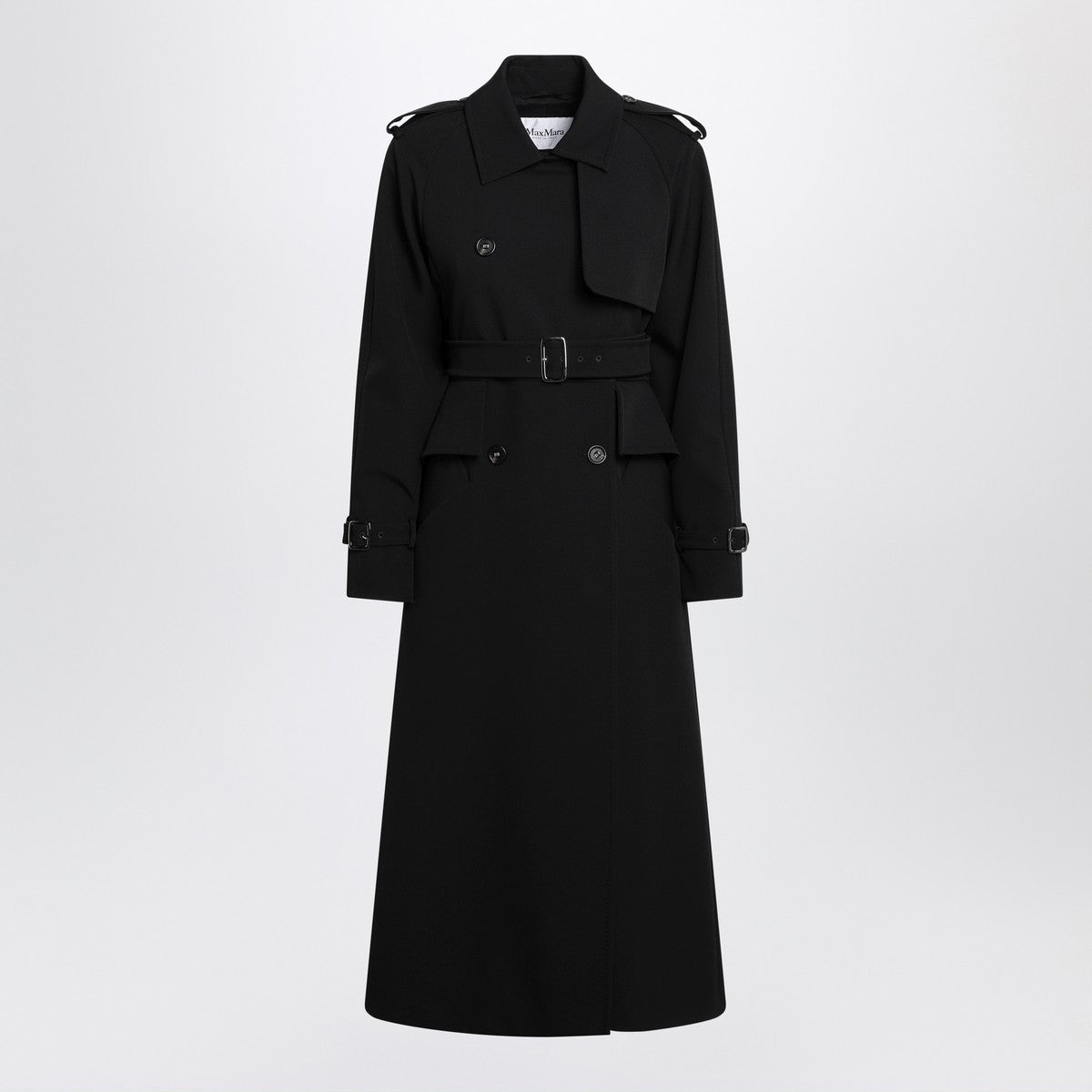Max Mara Black long trench in sable