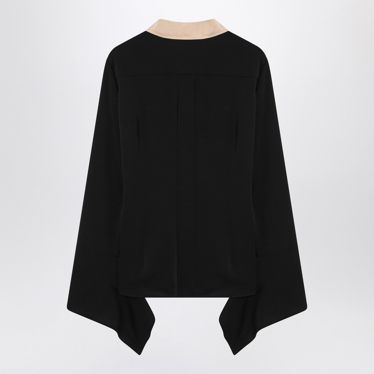 Max Mara Black silk colour-block shirt