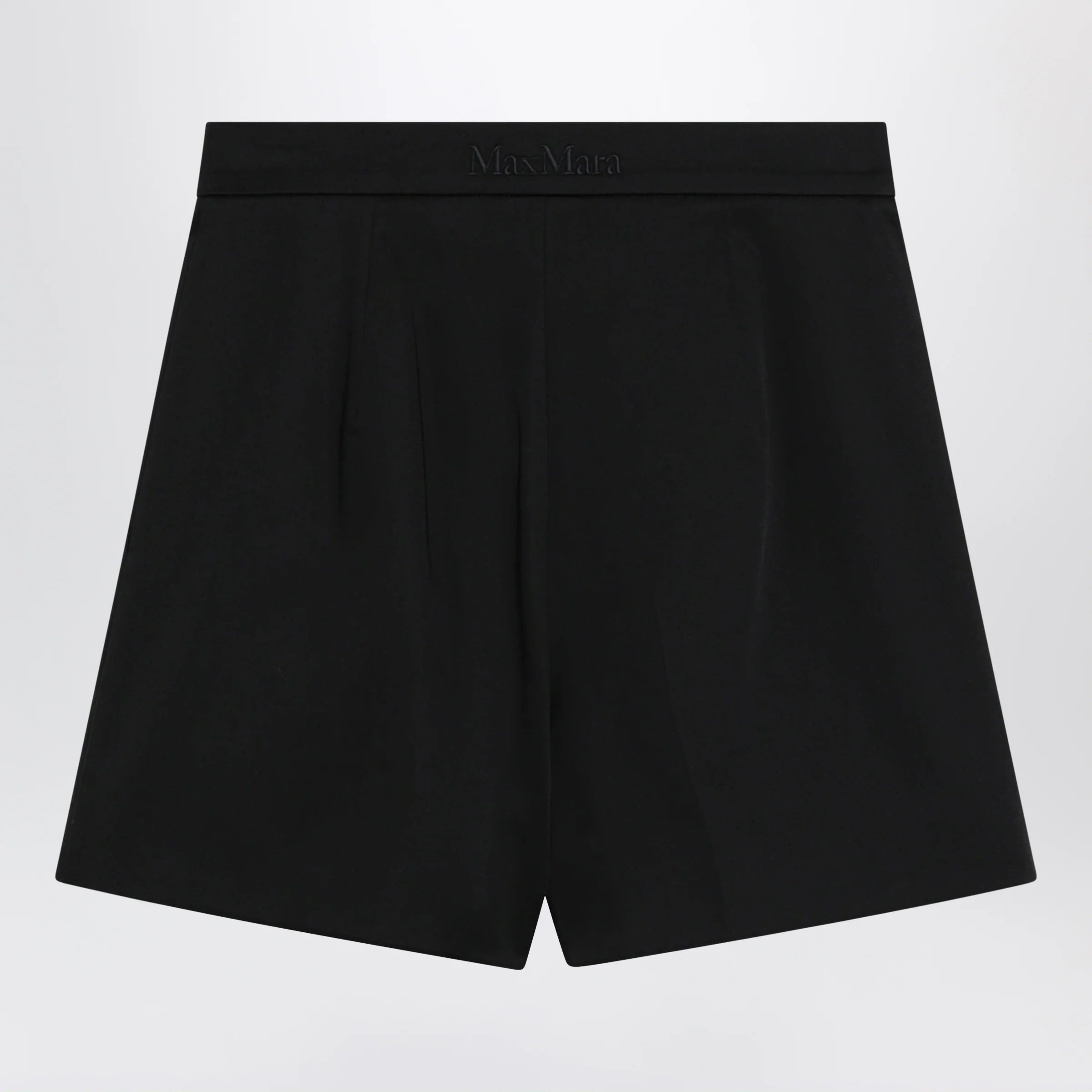 Max Mara Black stretch cotton satin shorts