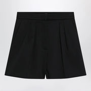 Max Mara Black stretch cotton satin shorts