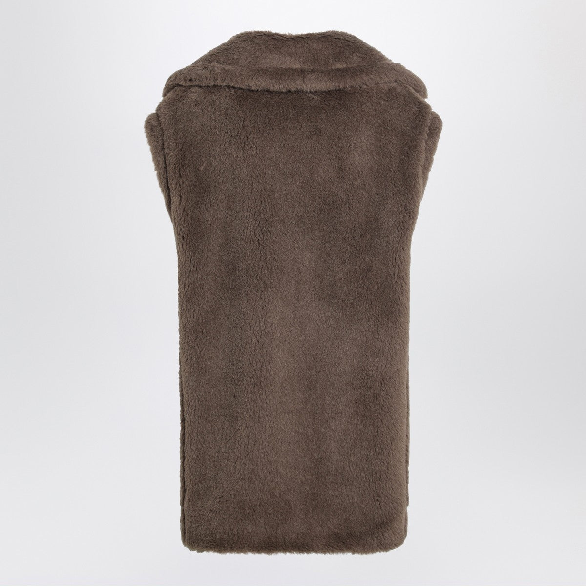 Max Mara Brown Teddy gilet in alpaca and wool