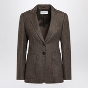 Max Mara Brown single-breasted jacket in wool tweed