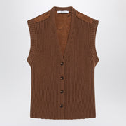 Max Mara Brown wool-cashmere gilet