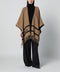 Max Mara Camel jacquard wool poncho