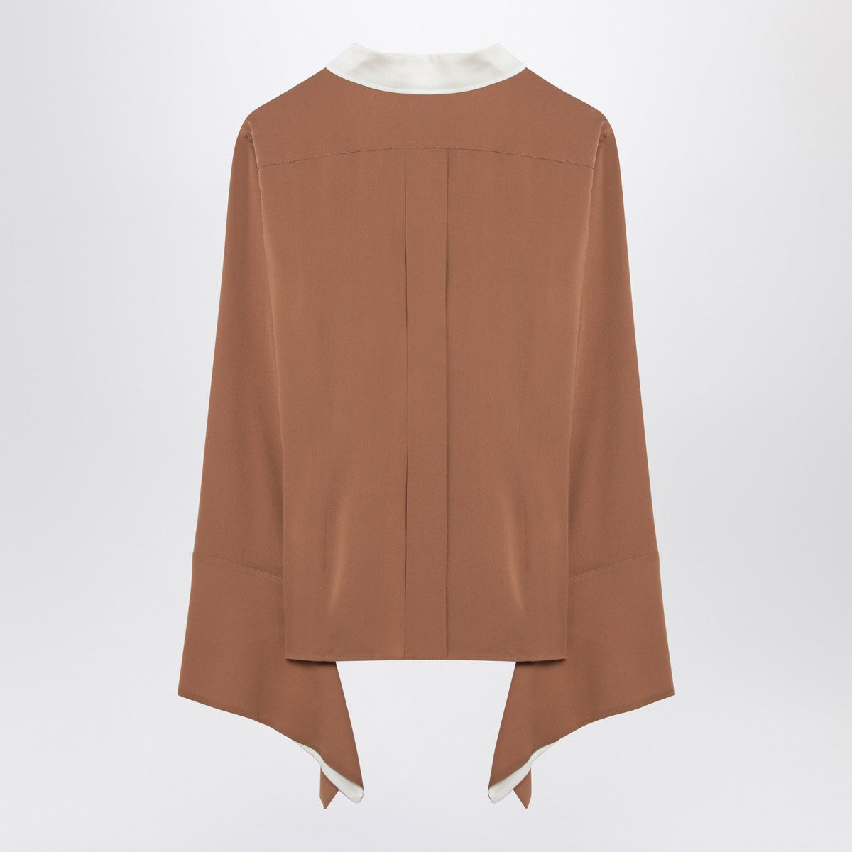 Max Mara Camel silk colour-block shirt
