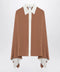 Max Mara Camel silk colour-block shirt