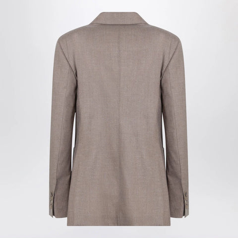 Max Mara Double-breasted cashmere jacket in dove color