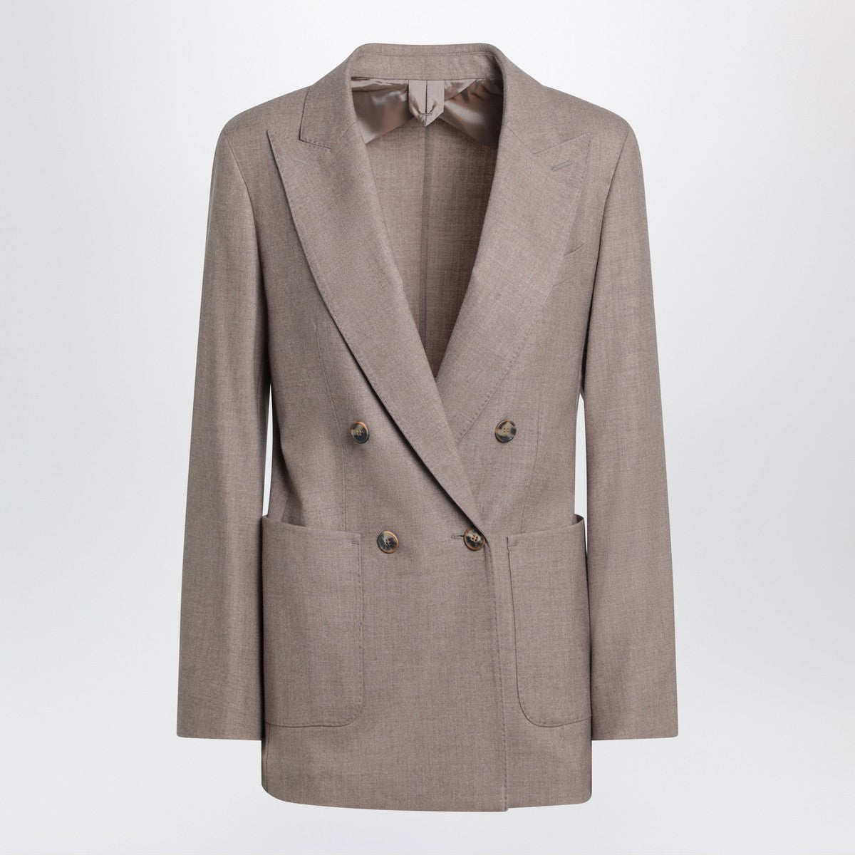 Max Mara Double-breasted cashmere jacket in dove color